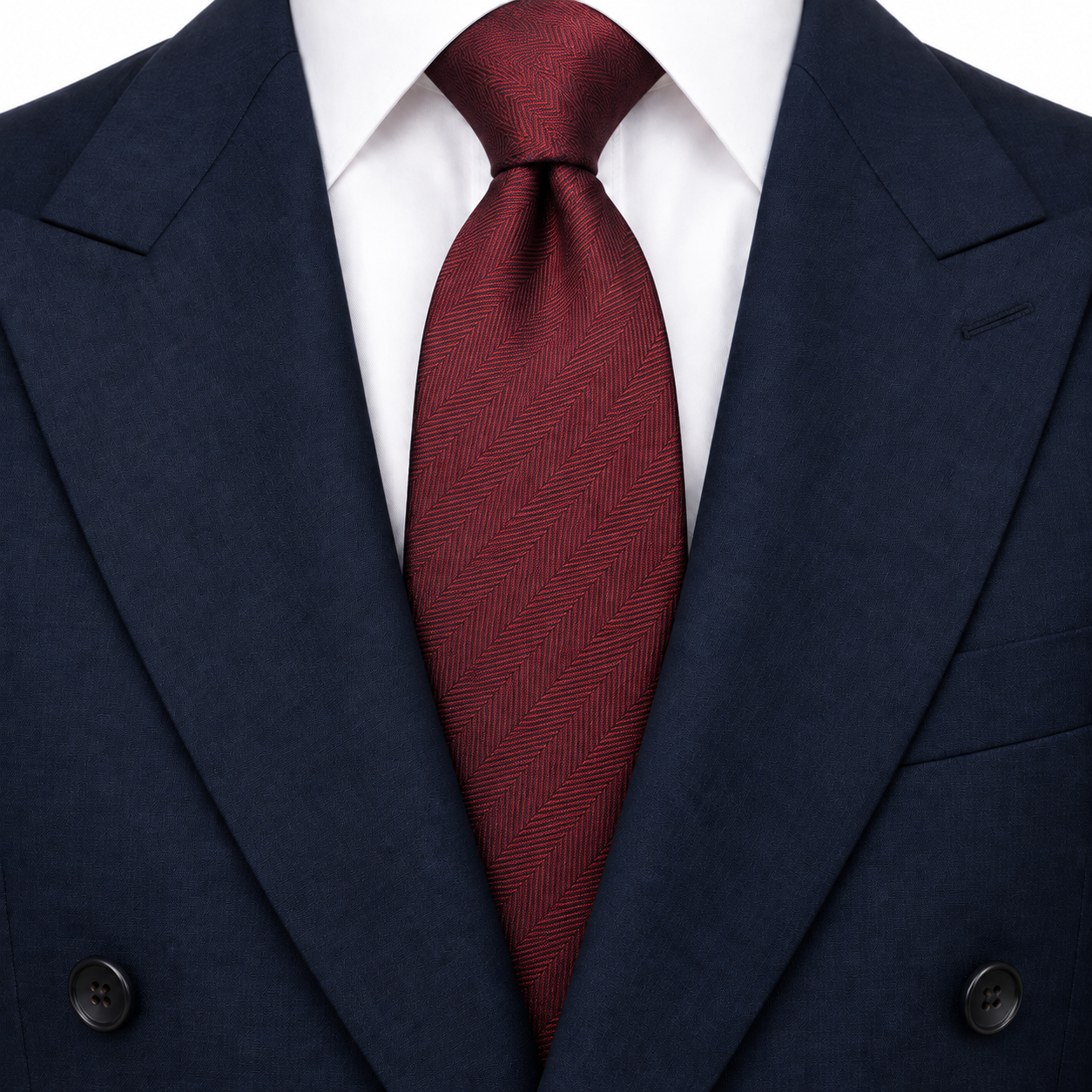 Rust Red and Charcoal Herringbone Necktie — view 3
