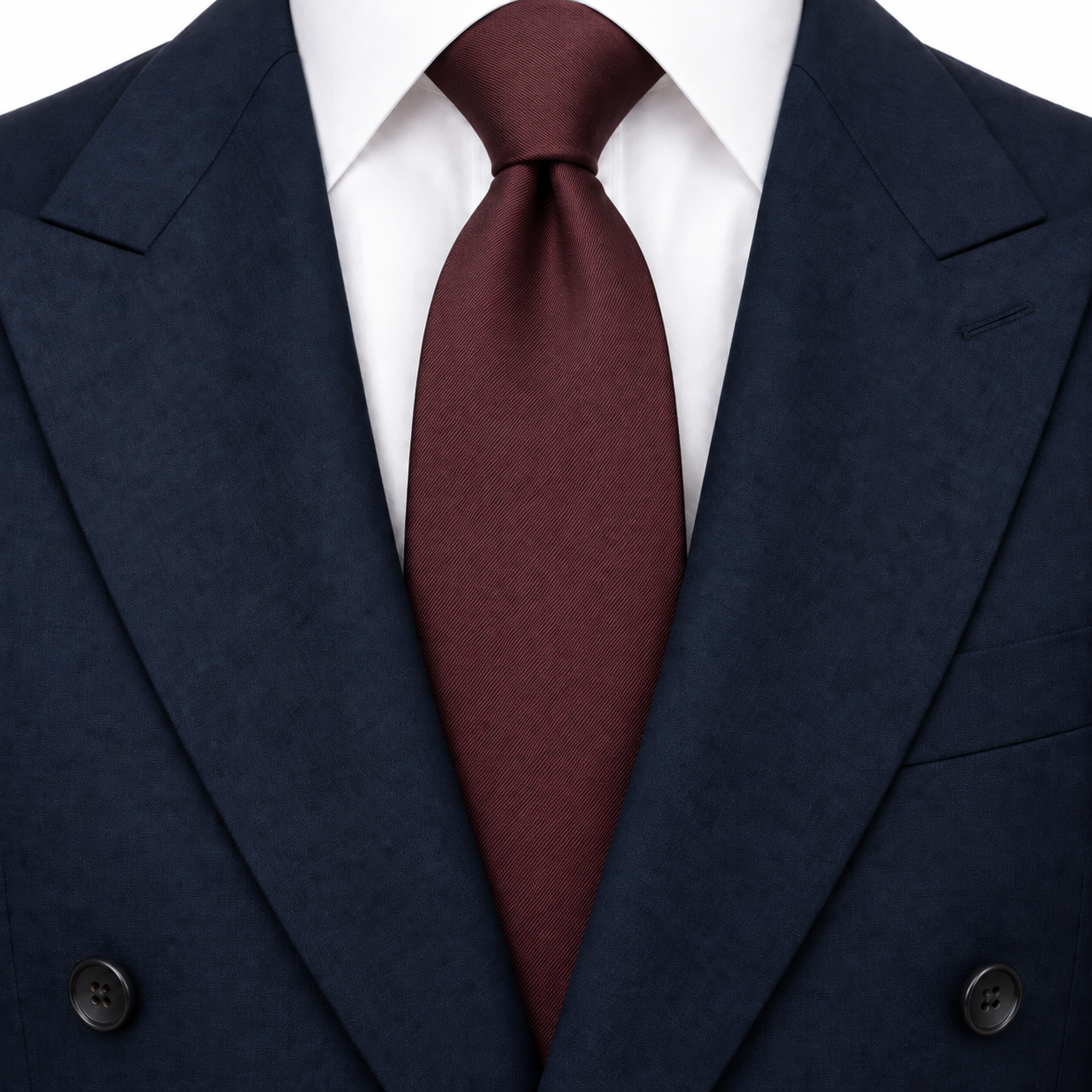 Deep Burgundy Fine Twill Solid Necktie — view 3
