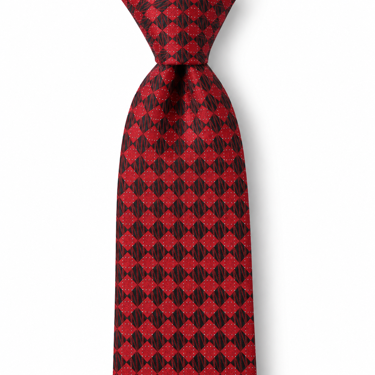 Red and Black Speckled Diamond Necktie
