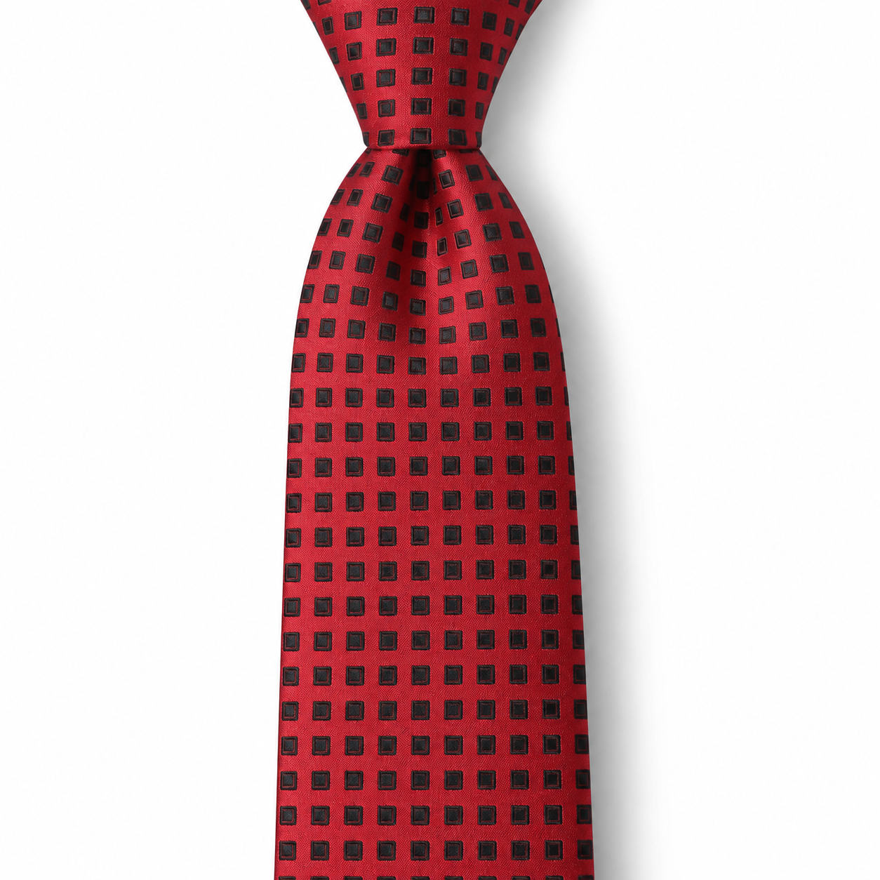 Red and Black Framed Square Necktie