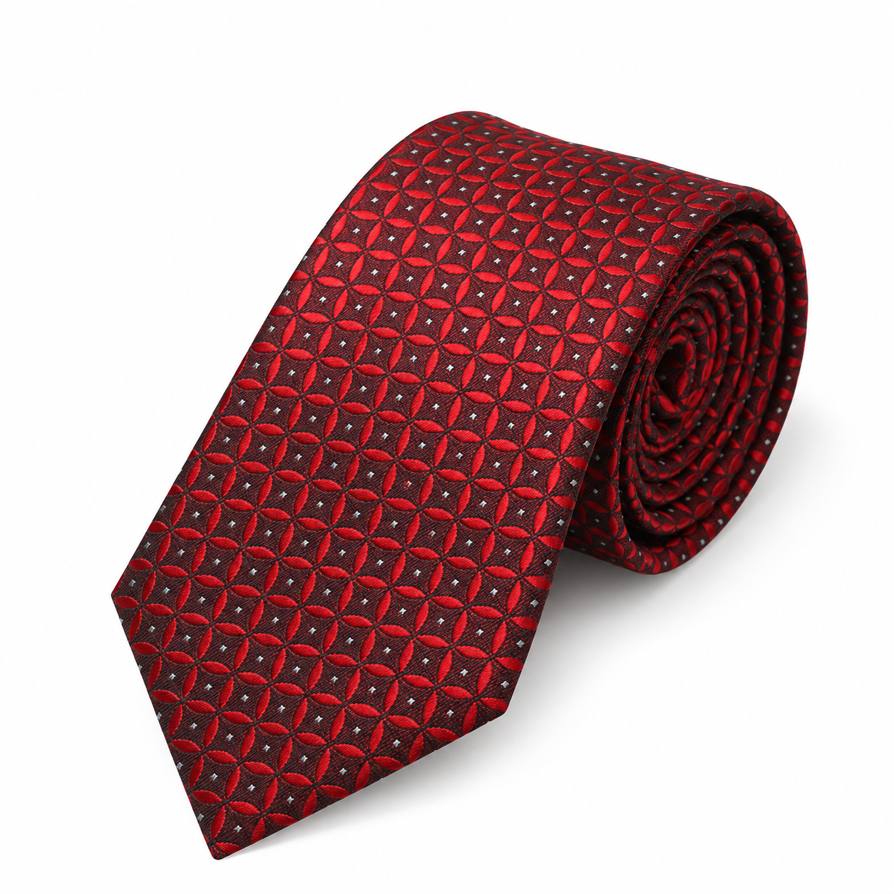 Red and Black Petal Lattice Necktie