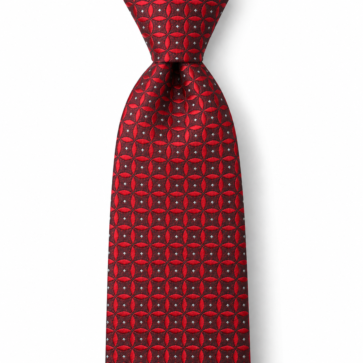 Red and Black Petal Lattice Necktie