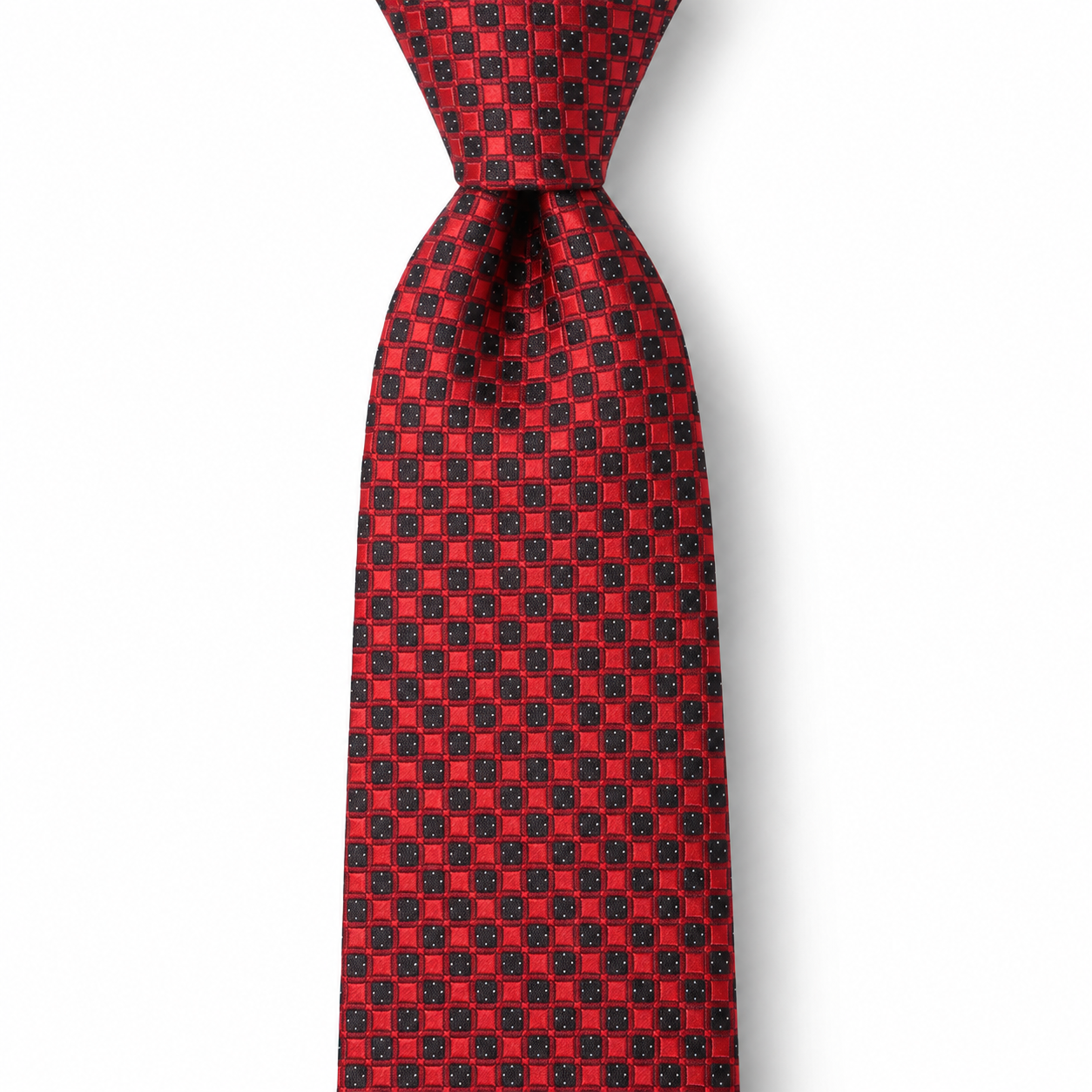 Red and Black Speckled Checkerboard Necktie