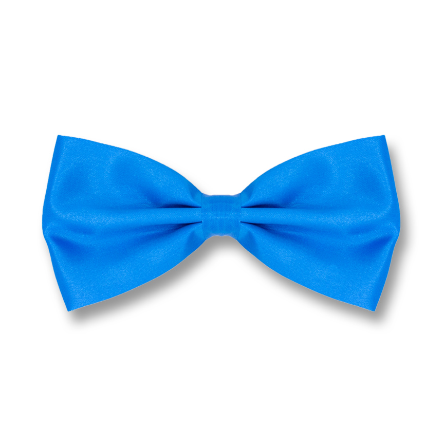 Blue Dress Polyester Solid Skinny Bow Tie
