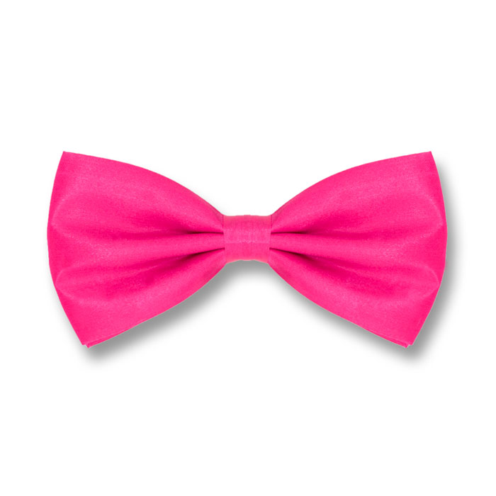 Deep Pink Polyester Solid Skinny Bow Tie