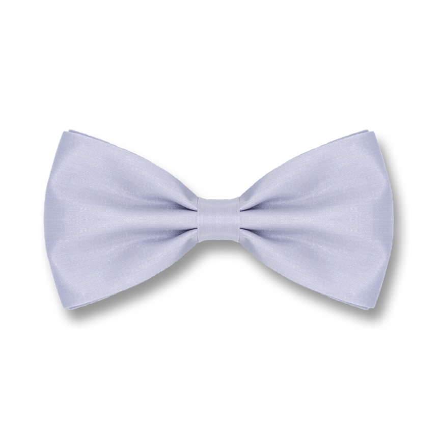 Silver Polyester Solid Skinny Bow Tie