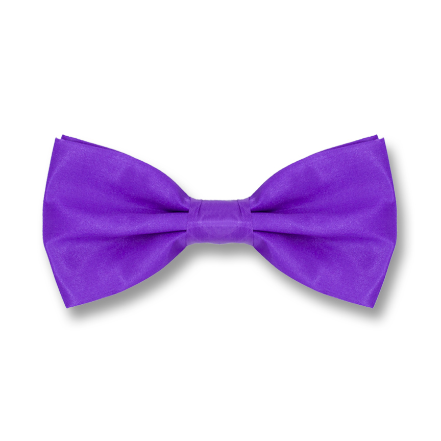 Purple Polyester Solid Skinny Bow Tie