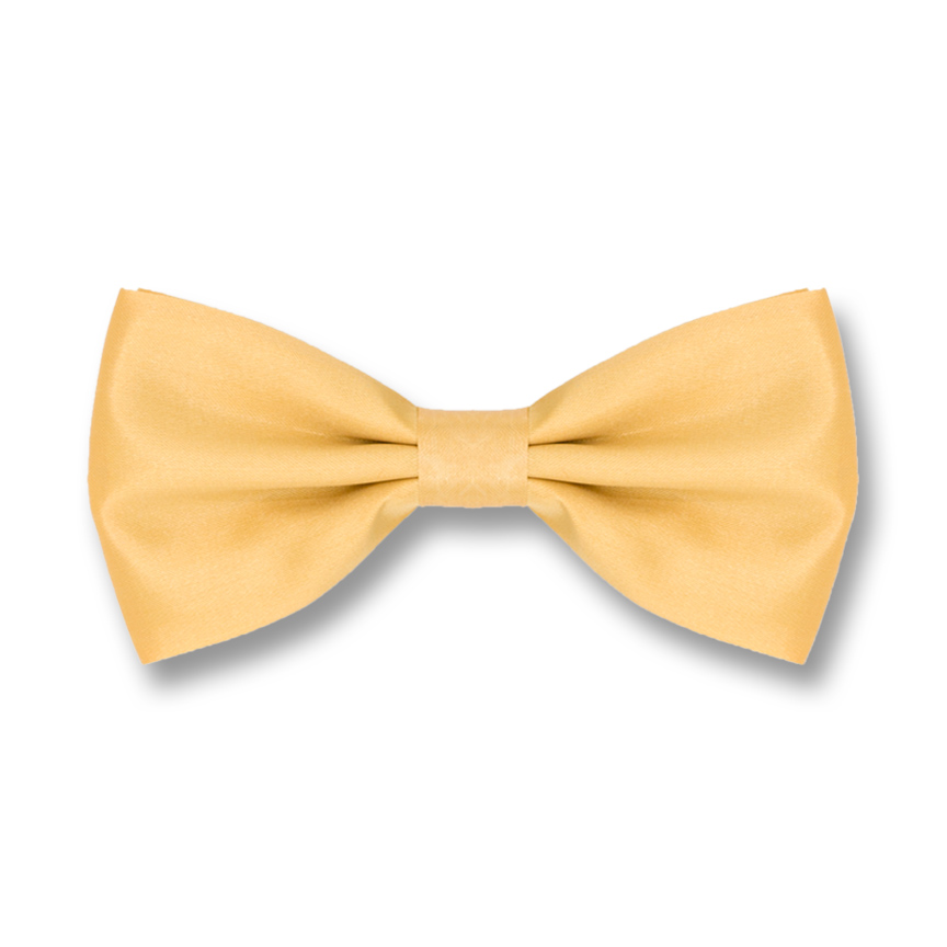 Gold Polyester Solid Skinny Bow Tie