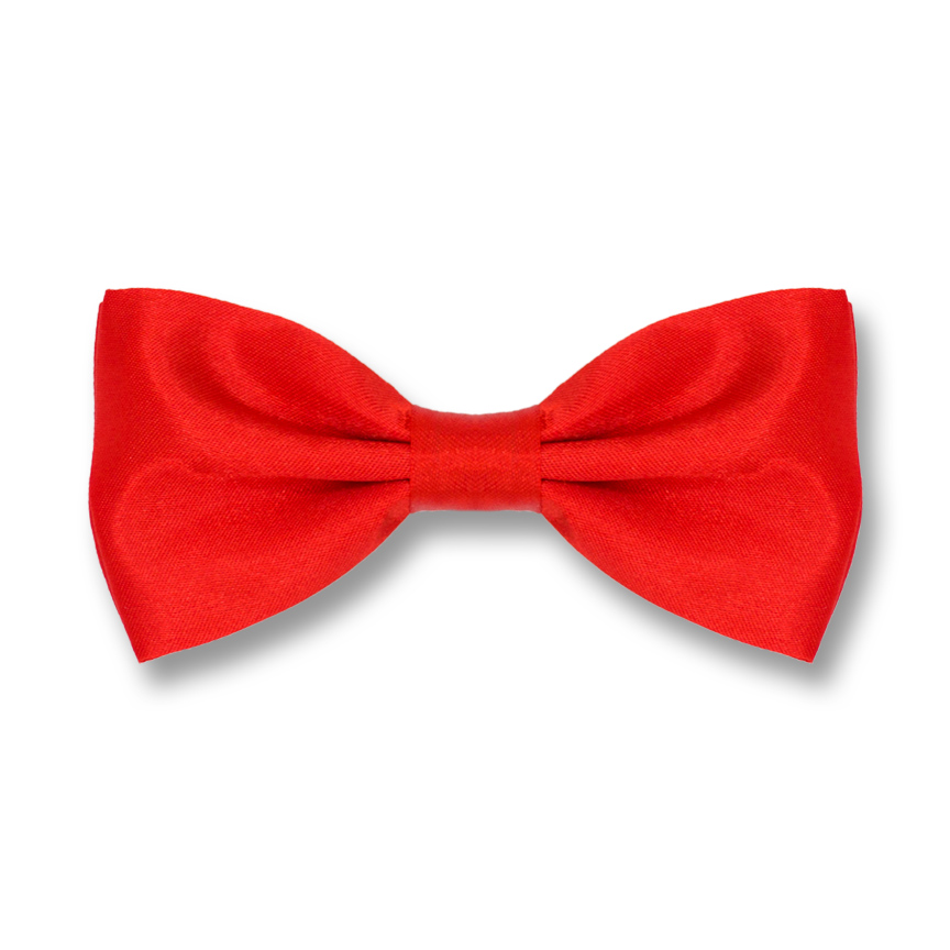 Red Polyester Solid Skinny Bow Tie