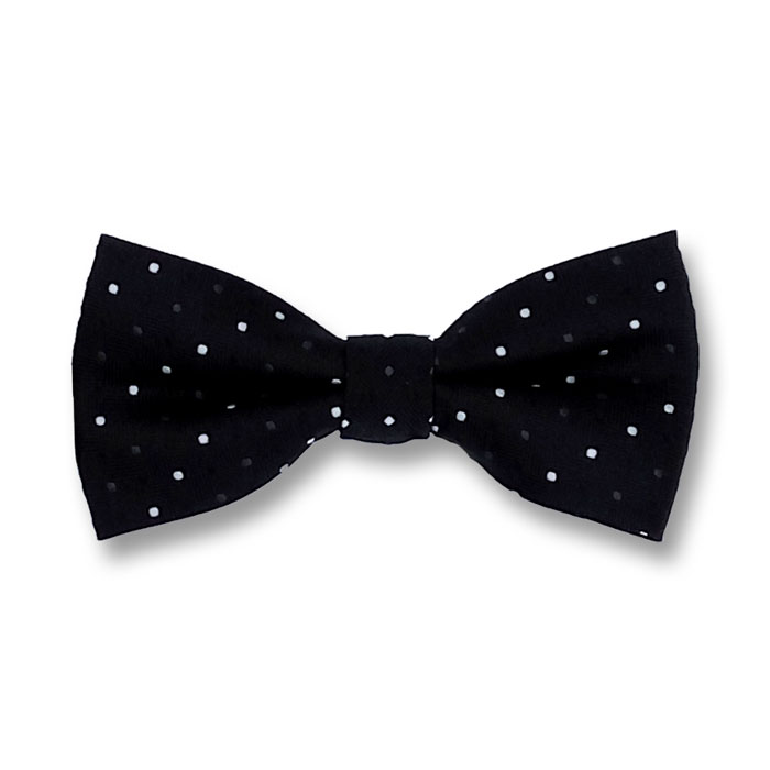 Black, White and Gray Dolphin Polyester Polka Dot Butterfly Bow Tie