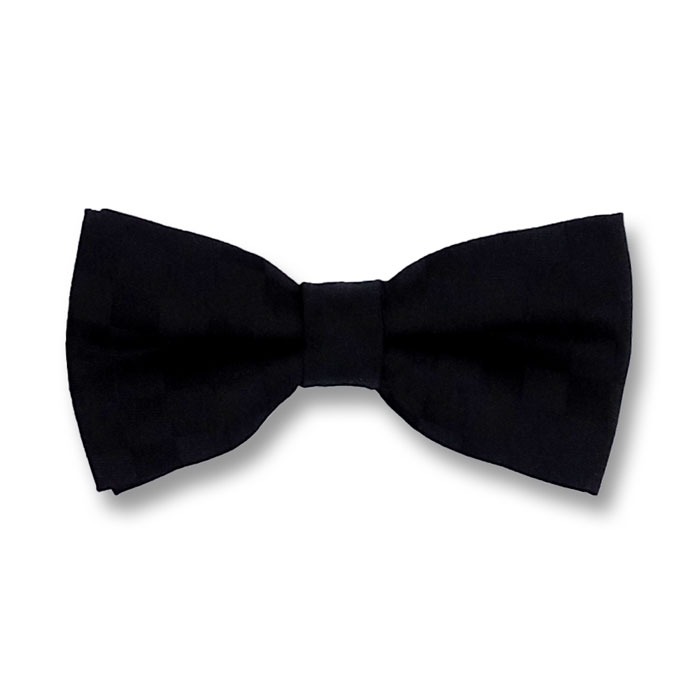 Black Polyester Solid Butterfly Bow Tie