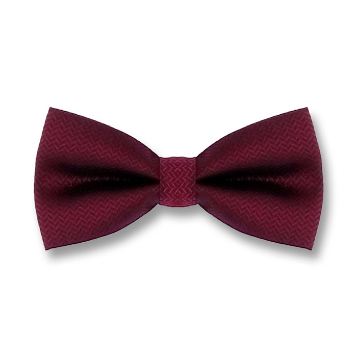 Red Wine Polyester Solid Butterfly Bow Tie