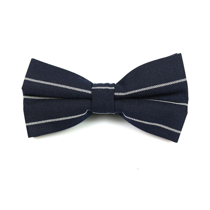 Dark Slate Blue and SeaShell Cotton Plaid Butterfly Bow Tie