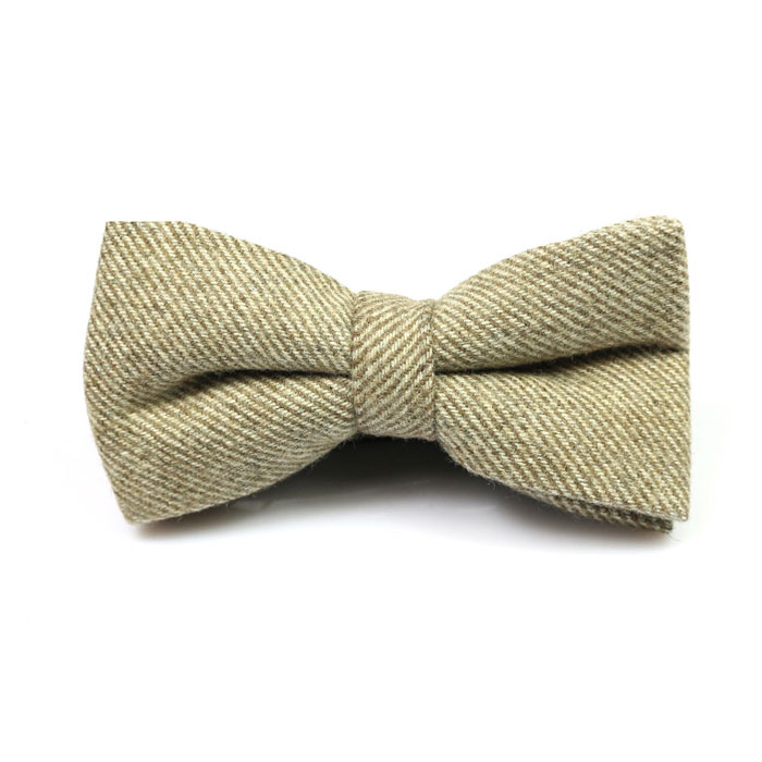 Ginger Brown Cotton Solid Butterfly Bow Tie