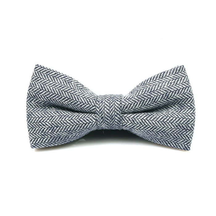 Light Slate Gray Cotton Solid Butterfly Bow Tie