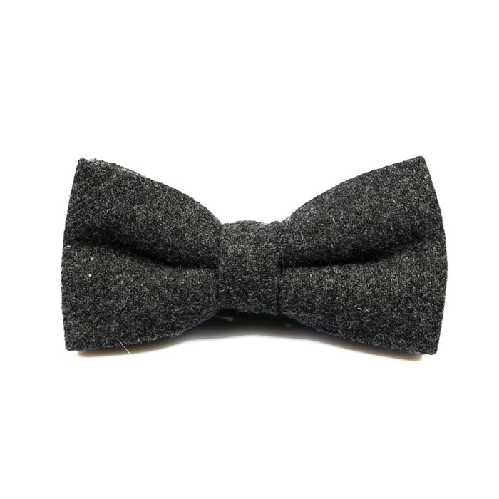 Dark Slate Grey Cotton Solid Butterfly Bow Tie