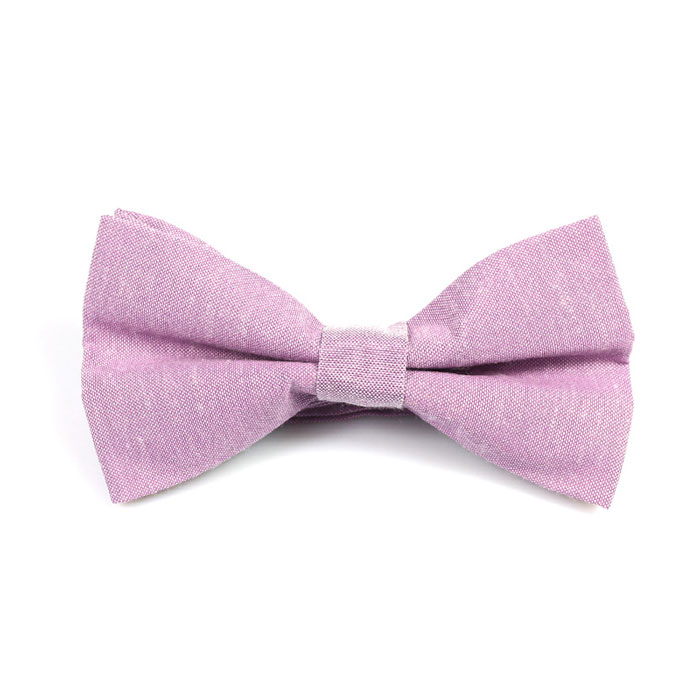 Cadillac Pink Polyester Solid Butterfly Bow Tie