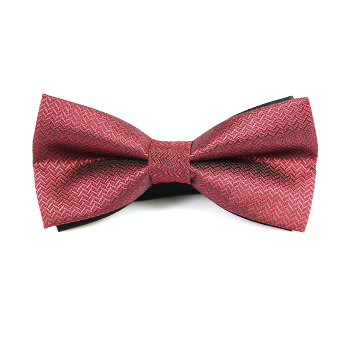 Pale Violet Red Polyester Solid Butterfly Bow Tie