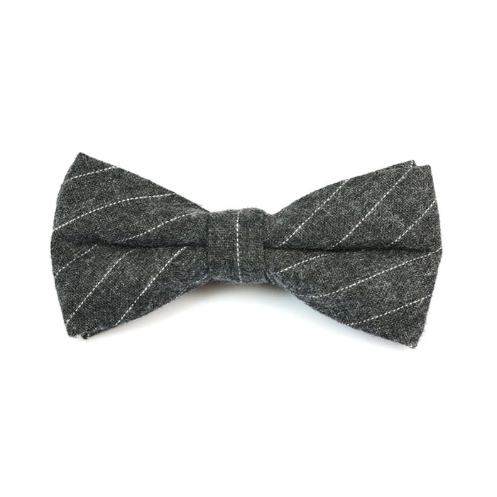 Iridium and SeaShell Cotton Plaid Butterfly Bow Tie