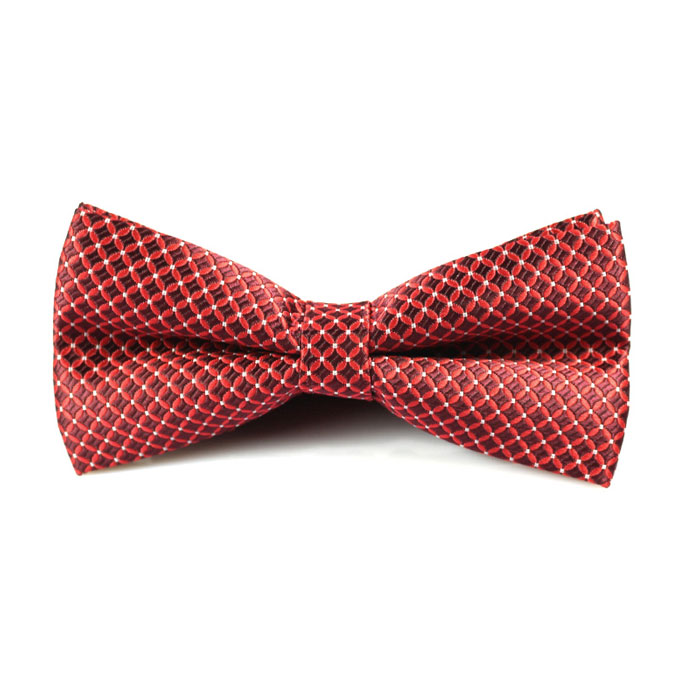 Red Polyester Solid Butterfly Bow Tie