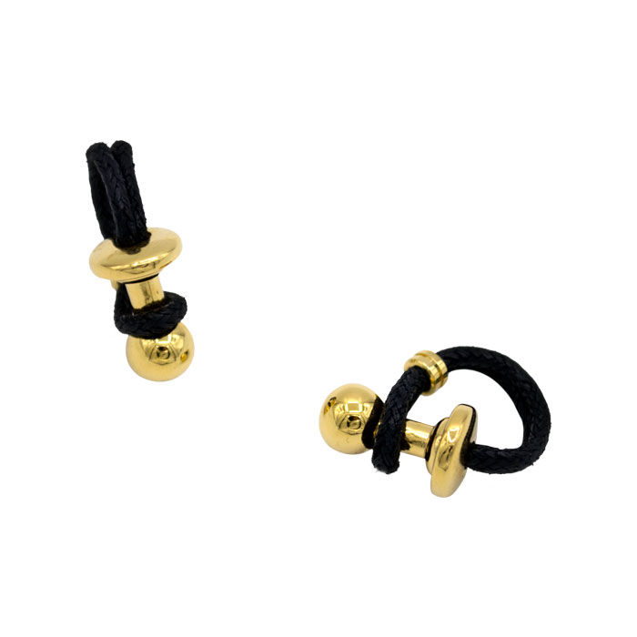 Black Braided Gold Cufflinks