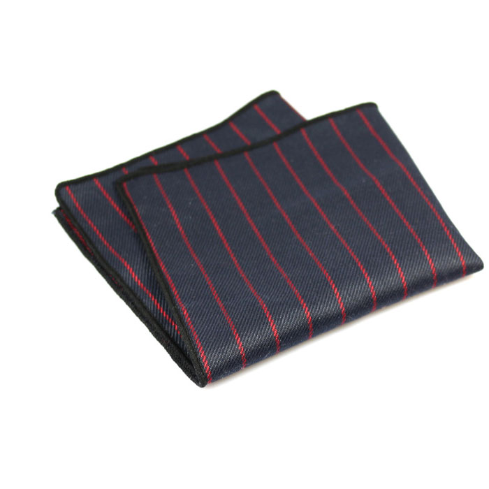 Blue and Red Cotton Plaid Pocket Square