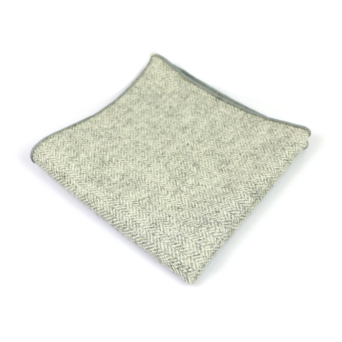 Gray Dolphin and Platinum Cotton Solid Pocket Square