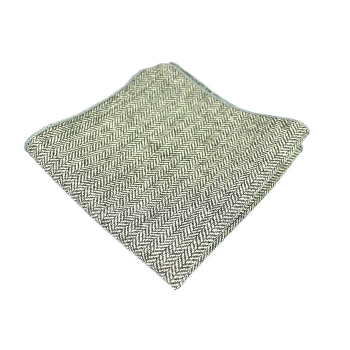Gray and SeaShell Cotton Solid Pocket Square