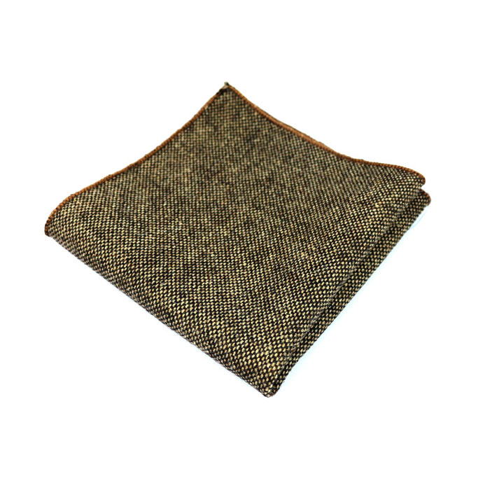 Midnight, Mahogany and SeaShell Cotton Solid Pocket Square