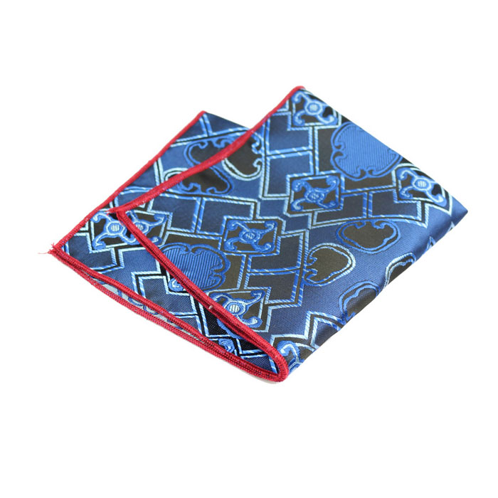 Love Red and Lapis Blue Polyester Novelty Pocket Square