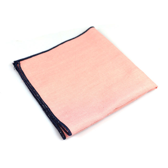 Pink Cotton Solid Pocket Square