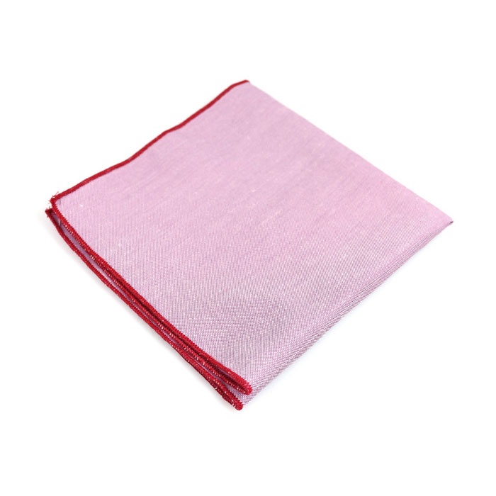 Pink Cotton Solid Pocket Square