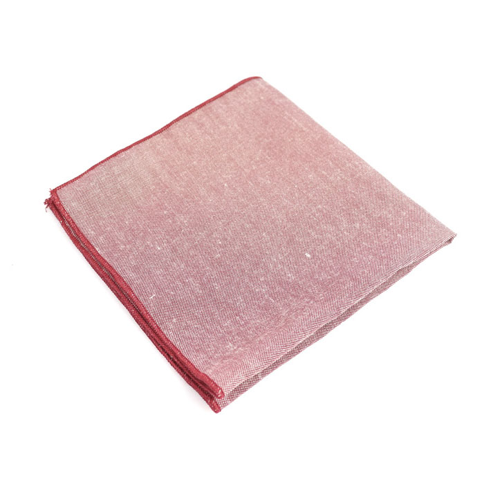 Pink and Red Wine Cotton Solid Pocket Square