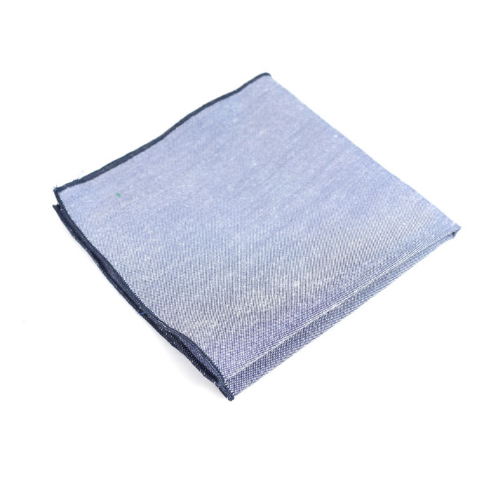 Midnight Blue Cotton Solid Pocket Square