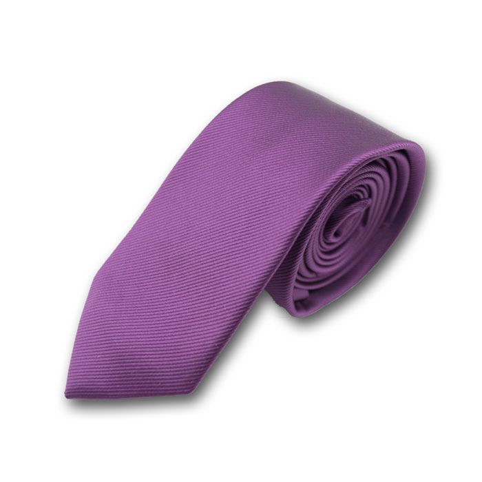 5cm Iris Purple Polyester Solid Skinny Tie