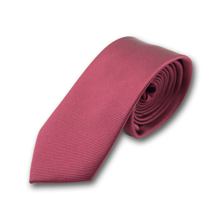 5cm Firebrick Polyester Solid Skinny Tie