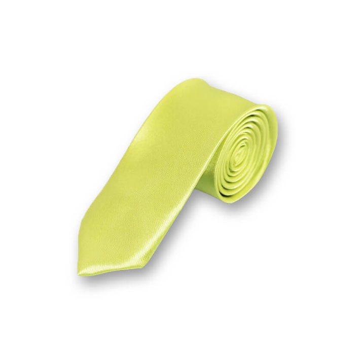 5cm Yellow and Green Polyester Solid Skinny Tie