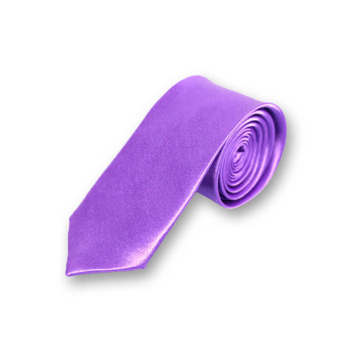 5cm Purple Polyester Solid Skinny Tie