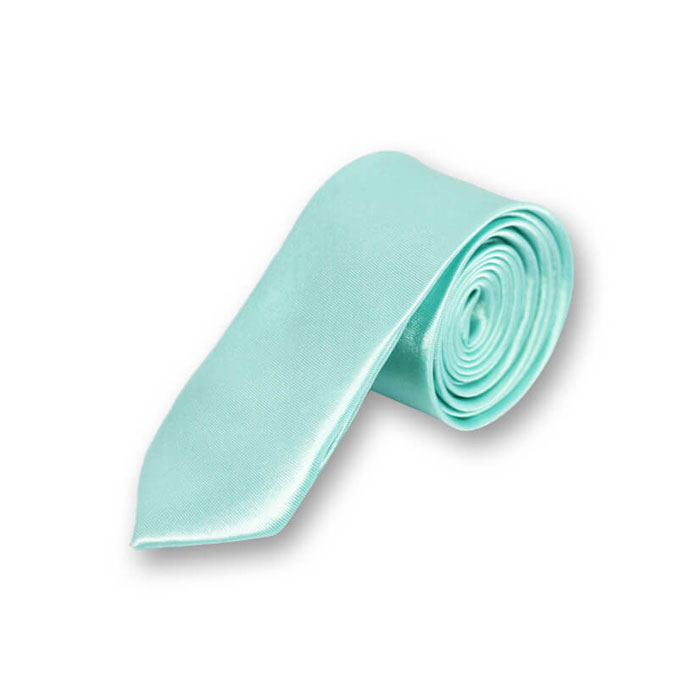 5cm Robin Egg Blue Polyester Solid Skinny Tie