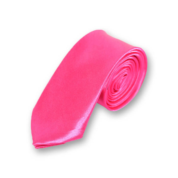 5cm Pink Polyester Solid Skinny Tie