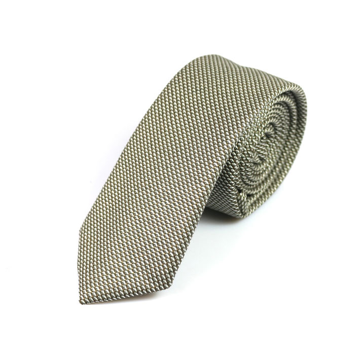 6cm Brown and Gold Cotton Solid Skinny Tie