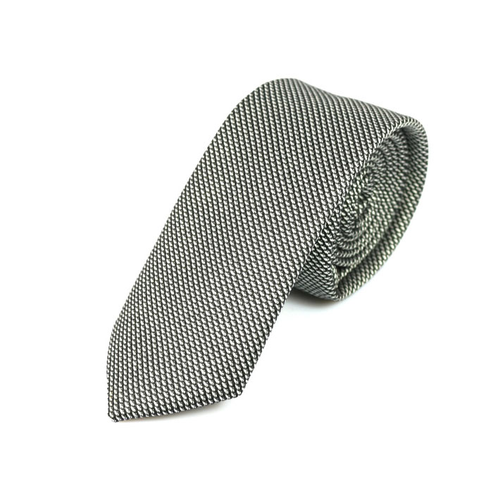 6cm Gray Cotton Solid Skinny Tie