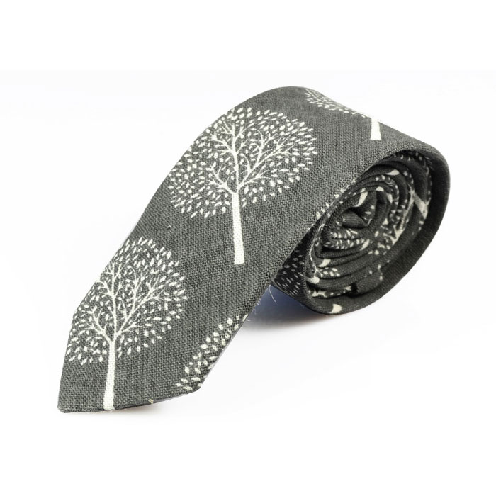 6cm Gray Dolphin and SeaShell Cotton Novelty Skinny Tie
