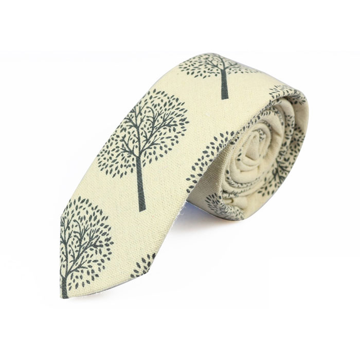 6cm SeaShell and Gray Dolphin Cotton Novelty Skinny Tie
