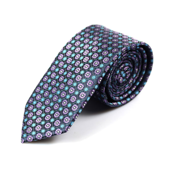 6cm Blue and Grape Polyester Novelty Skinny Tie