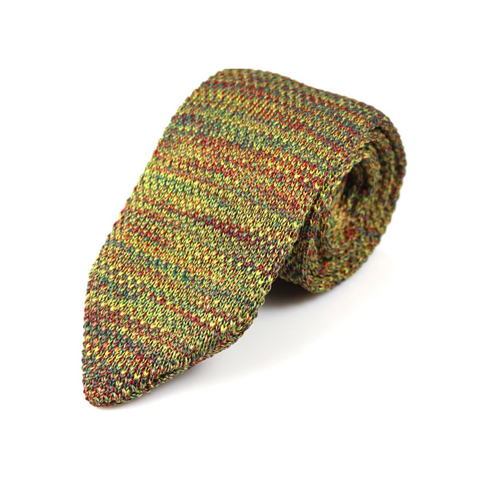 7cm Brass, Brown, Love Red and Blue Whale Knit Solid Skinny Tie