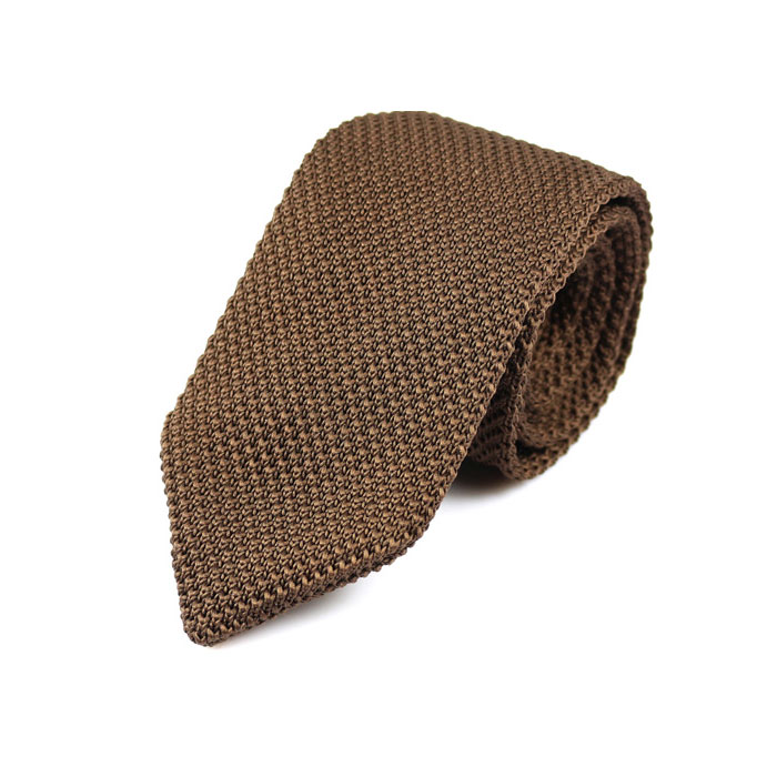 7cm Mahogany Knit Solid Skinny Tie
