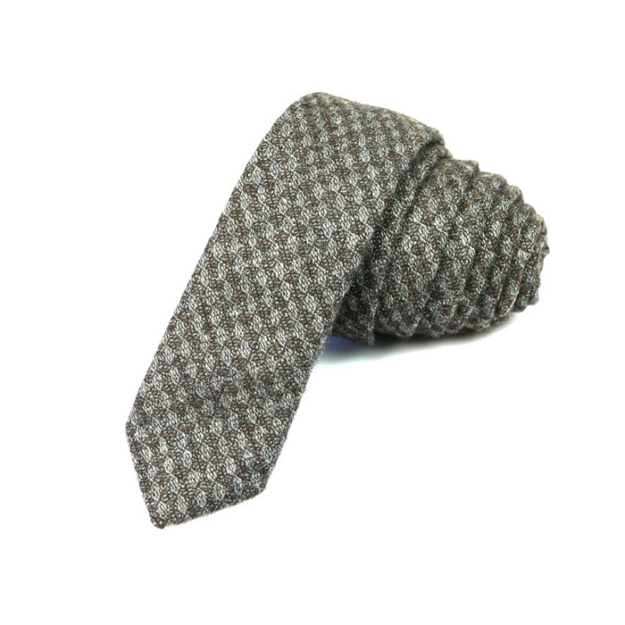 5cm Gray Goose and SeaShell Cotton Solid Skinny Tie