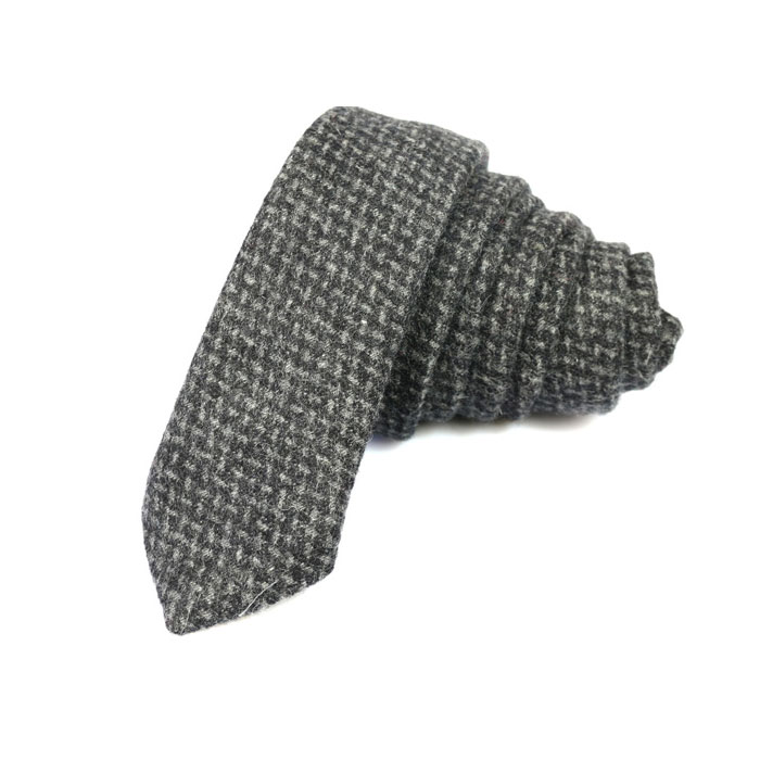 5cm Gray Goose and Platinum Cotton Solid Skinny Tie
