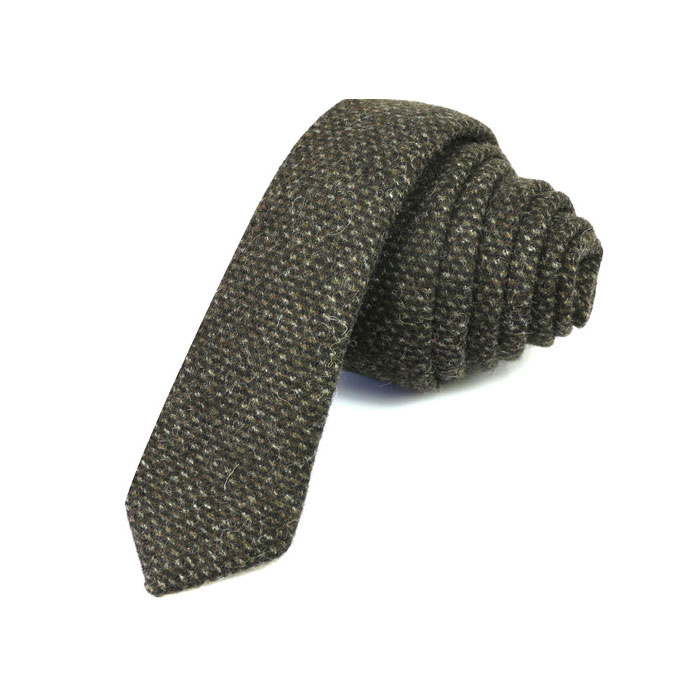 5cm Brown Cotton Solid Skinny Tie